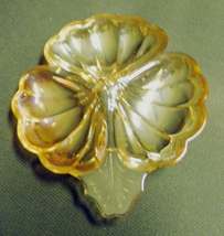 Vintage Depression Marigold Carnival Glass Three part Divided Clover Candy Dish - £19.61 GBP