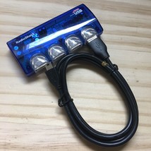 Radio Shack Illuminations USB 2.0 4-Port Hub Blue Cat. No. 26-137 W/ USB Cable - £6.22 GBP