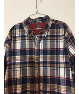 RIDGECUT TOUGHWEAR Men&#39;s XLT Heavy Duty Flannel Shirt Blue Plaid 100% Co... - $27.65