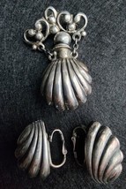 napier sterling perfume bottle brooch and earings set Vintage  - £138.16 GBP