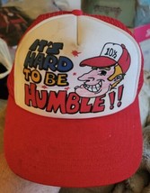 Vintage Mesh Snapback Trucker Hat/Cap Funny &quot;It&#39;s Hard To Be Humble&quot; - $19.79