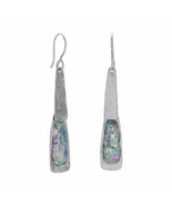 Oxidized Textured Ancient Roman Glass Dangle Drop Earrings 925 Sterling ... - £201.33 GBP