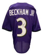 Odell Beckham Jr Firmado Traje Violeta Estilo Profesional Camiseta de Fútbol Bas - £148.21 GBP