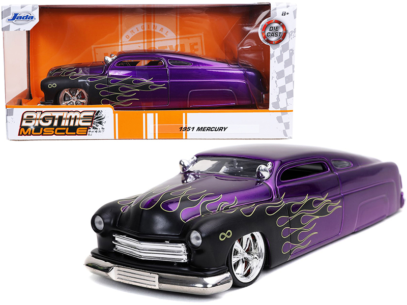 1951 Mercury Purple with Black Flames "Bigtime Muscle" 1/24 Diecast Model Car by - $39.84