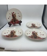 Southern Living Christmas Puppies Doodle Accent/ Salad Plates, Set of 4 ... - $59.40