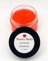 Strawberry Lip Scrub handmade exfoliating sugar scrub gift for her Natur... - $8.04