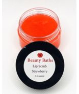 Strawberry Lip Scrub handmade exfoliating sugar scrub gift for her Natur... - $149.57 MXN