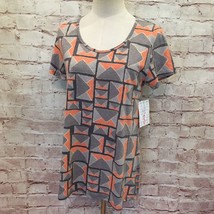 LuLaRoe Womens CLASSIC T Orange Gray Geometric Print Size Small NEW - £14.96 GBP