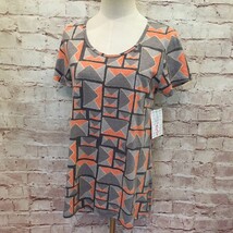 LuLaRoe Womens CLASSIC T Orange Gray Geometric Print Size Small NEW - £15.16 GBP