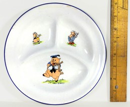 Vintage Walt Disney&#39;s Three Little Pigs Patriot China 8&quot; Divided Plate (1930&#39;s) - £29.16 GBP