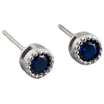 Anyco Earrings Stud Simple Color Lace Zircon Small  Round Trendy Sterling Silver - £15.30 GBP