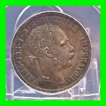 1878 Austria 1 Florin Coin Franz Joseph I ~ Silver .900 KM# 2222 ~ Graded AU58  - £101.67 GBP