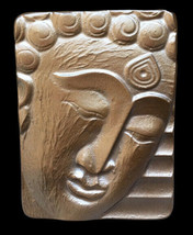 Buddha Face Head Oriental Sculpture Relief wall plaque replica in Bronze finish - £11.76 GBP