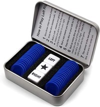 Right Left Center Dice Game Set with 3 Dices 36 Chips Blue - £14.76 GBP