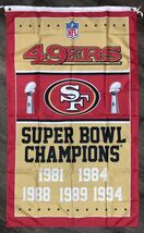 San Francisco 49ers Super Bowl Championship Flag 3x5 ft Banner Man-Cave ... - $18.99