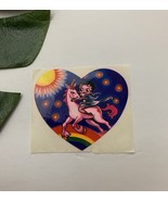 Lisa Frank Vintage Betty Boop Sticker 80s Heart Shaped Unicorn Rainbow - $338.51 MXN
