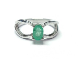 Tiny Emerald Band 925 Silver emerald Ring Daily Wear emerald ring 4x6 mm... - £32.51 GBP