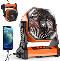Camping Fan with LED Lantern, 20000Mah Rechargeable Battery Operated Outdoor Te - £91.62 GBP
