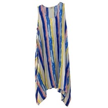 Umgee  Blue Striped  Oversize Handkerchief Shift Dress Womens Size Medium Beach - £17.30 GBP