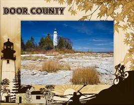 Door County Wisconsin Laser Engraved Wood Picture Frame Landscape (4 x 6)  - £23.46 GBP