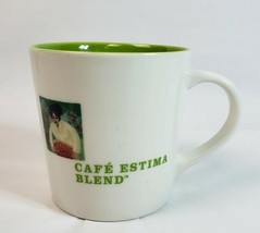 STARBUCKS Cafe Estima Multi Region Blend Coffee Mug Cup Green Interior 2005 - £14.53 GBP
