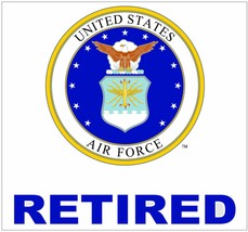 U.S. AIR Force Retired 4" Round Decal - Veteran Owned Business - $4.39
