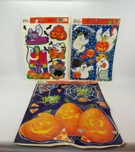 Vtg Classic Clings  Lot of 3 Halloween Window Cling Décor Sheets Ghosts Pumpkins - £16.02 GBP