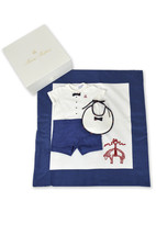 Brooks Brothers Infant 3 Pc Set Changing Mat w/ One Piece Coveralls 9 Month - £134.52 GBP