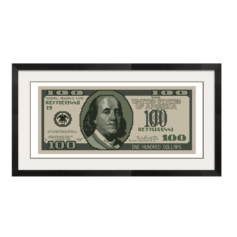 ALL STITCHES - 100 DOLLAR BILL CROSS STITCH PATTERN .PDF -581
