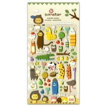 CUTE ANIMAL FARM STICKERS Cartoon Cow Pig Owl Fox Puffy Craft Scrapbook ... - £3.18 GBP