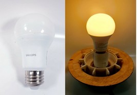 Lot De 5 Philips à Variation LED A19 Ampoule - Base Moyenne - 9.5W - Blanc Doux - £9.25 GBP