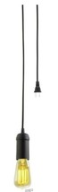 Globe-1-Light Vintage Edison Matte Black Plug-In Mini Pendant - £18.81 GBP