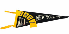 Vtg NYC New York City Felt Pennant Empire State RCA Buildings Statue Of ... - £15.47 GBP