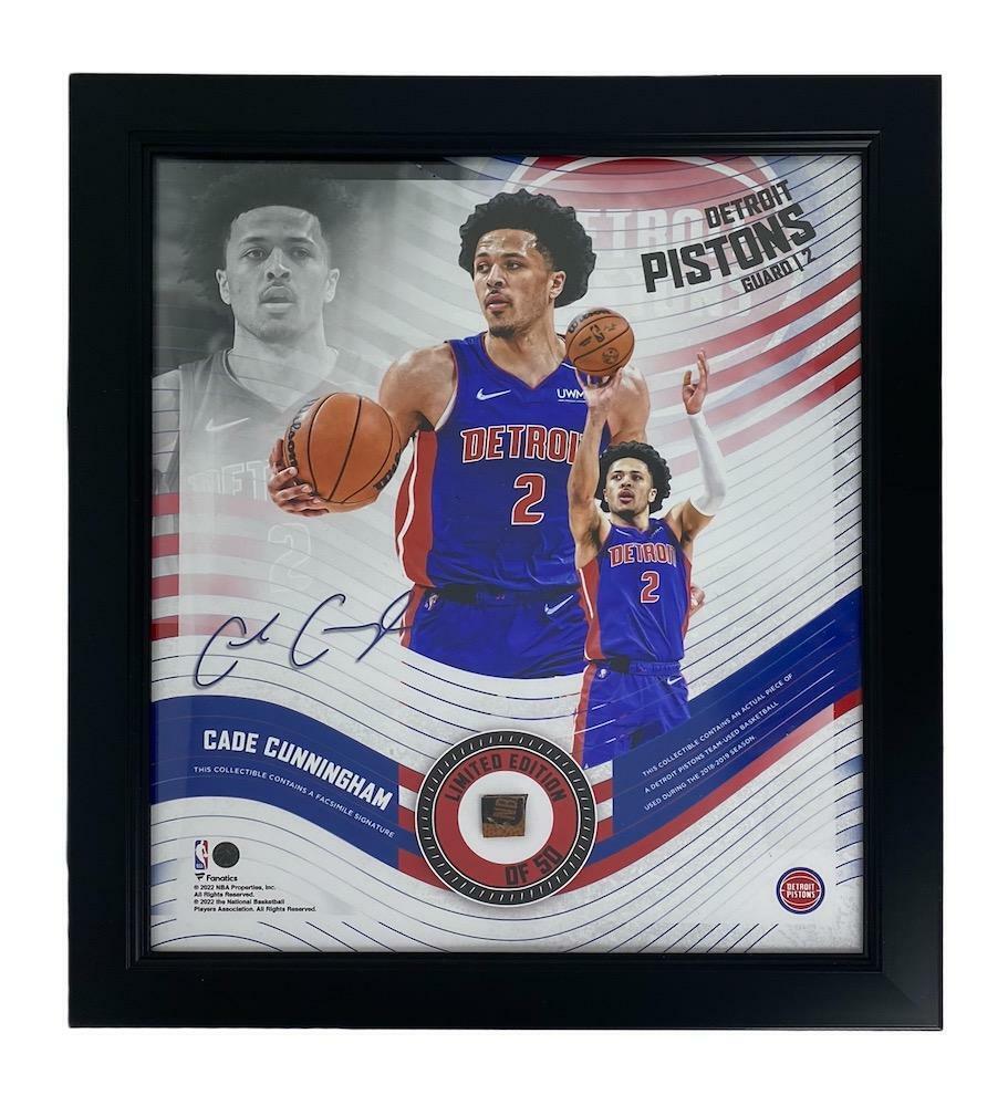 CADE CUNNINGHAM Pistons Framed 15&quot; x 17&quot; Game Used Basketball Collage LE 50 - $129.00