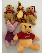 Disney Store Winnie Pooh Tigger  Piglet 5 Lot Bean Bag Plush - £16.58 GBP