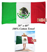 Mexico Mexican Flag Banner Big 30x60&quot;COTT​ON Bath Pool Beach Towel Wrap - £17.48 GBP