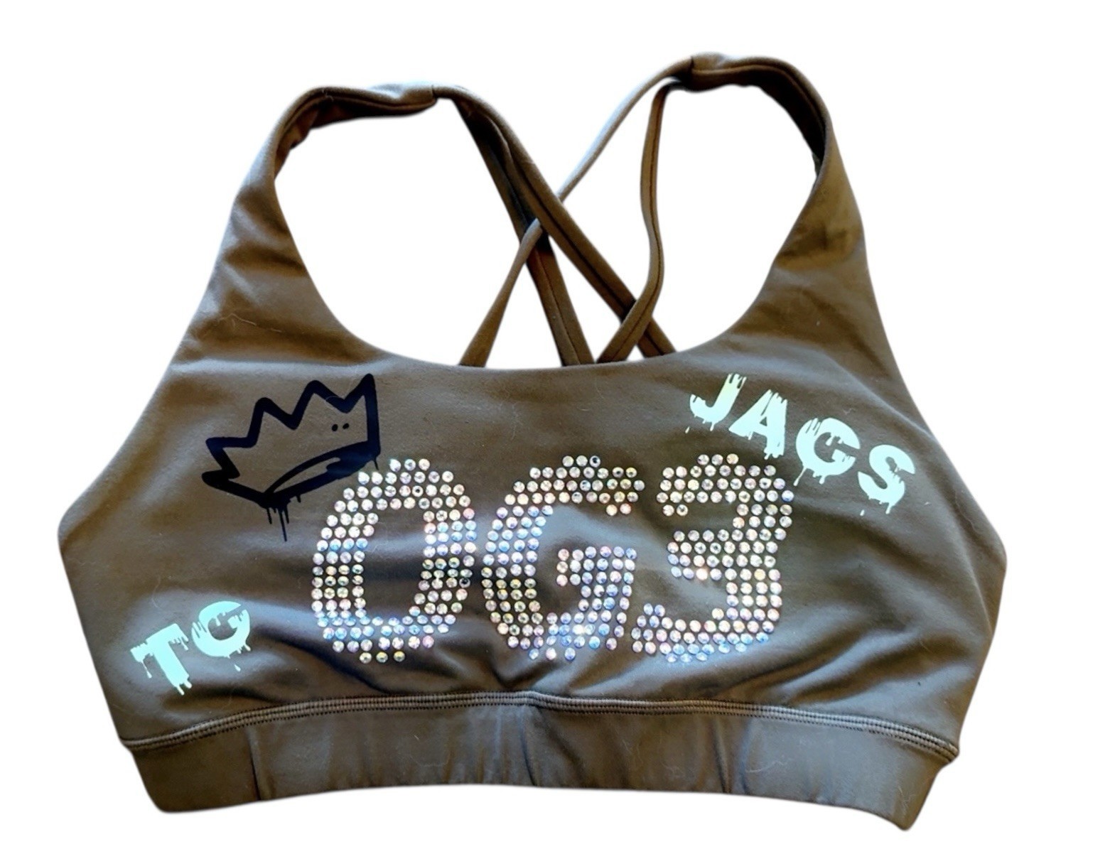 Peachy Pia's Women's Cheer Dance Top Gun Jags OG3 Sports Bra, Small Item image 6