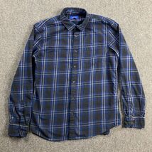 Apt. 9 Flannel Shirt Men&#39;s Medium Plaid Blue Button Up Seriously Soft Co... - $255.71 MXN