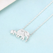 S925 Silver Necklace Clavicle Chain Pendant Necklace Design Love Elephant Patter - £8.85 GBP