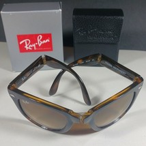 Ray Ban RB4105 Brown Folding Wayfarer Unisex Collapsible Sunglasses w/Case Italy - £98.86 GBP