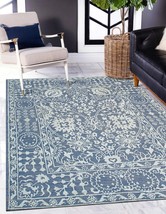 EORC IE417BL10X14 Handknotted Wool/Bamboo Silk Agra Rug, 10&#39; x 14&#39;, Blue - £477.81 GBP+