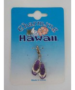 CHARMING HAWAII PURPLE FLIPFLOP CHARM ONLY 1 PIECE MULTICOLOR LOBSTER CL... - $1.99