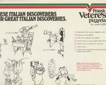 Frank Vetere&#39;s Pizzeria Placemat Great Italian Discoveries Toronto Ontario - £14.46 GBP