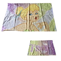 Vintage Tinkerbell Fairy Disney Reversible Pillowcase Tink Twin Bed Purple - £11.60 GBP