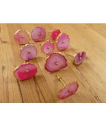 10 AGET KNOBS DRAWER PULLS HANDLE KITCHEN BATHROOM MID CENTURY PINK STON... - $463.92 MXN