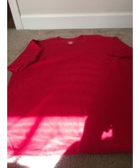 Hanes Hefty Beefy-T Men&#39;s Short Sleeve T-Shirt Red Crew Neck Size XL - $32.01