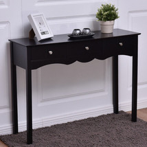 Console Table 3-Drawer Hall Accent Sofa Black Vintage Entryway Hallway Entryway - £79.30 GBP