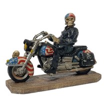 Skeleton Biker, Riding Patriot FAT BOY Motorcycle Saddlebags Leathers Am... - $37.40
