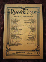 Readers Digest December 1932 Lowell Thomas P. W. Wilson David Grayson Paul Galli - £8.56 GBP