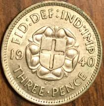 1940 Uk Gb Great Britain Silver Threepence Coin - £2.26 GBP